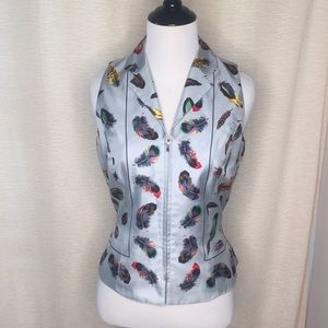Vintage Blue Feather Vest